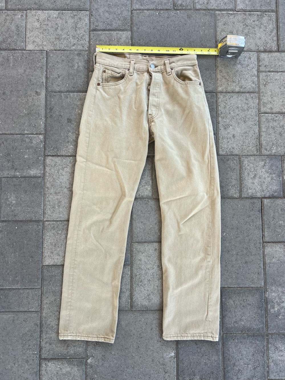 Vtg 90s Levis 501 Denim Jeans Size 30 X 30 Made In USA Beige